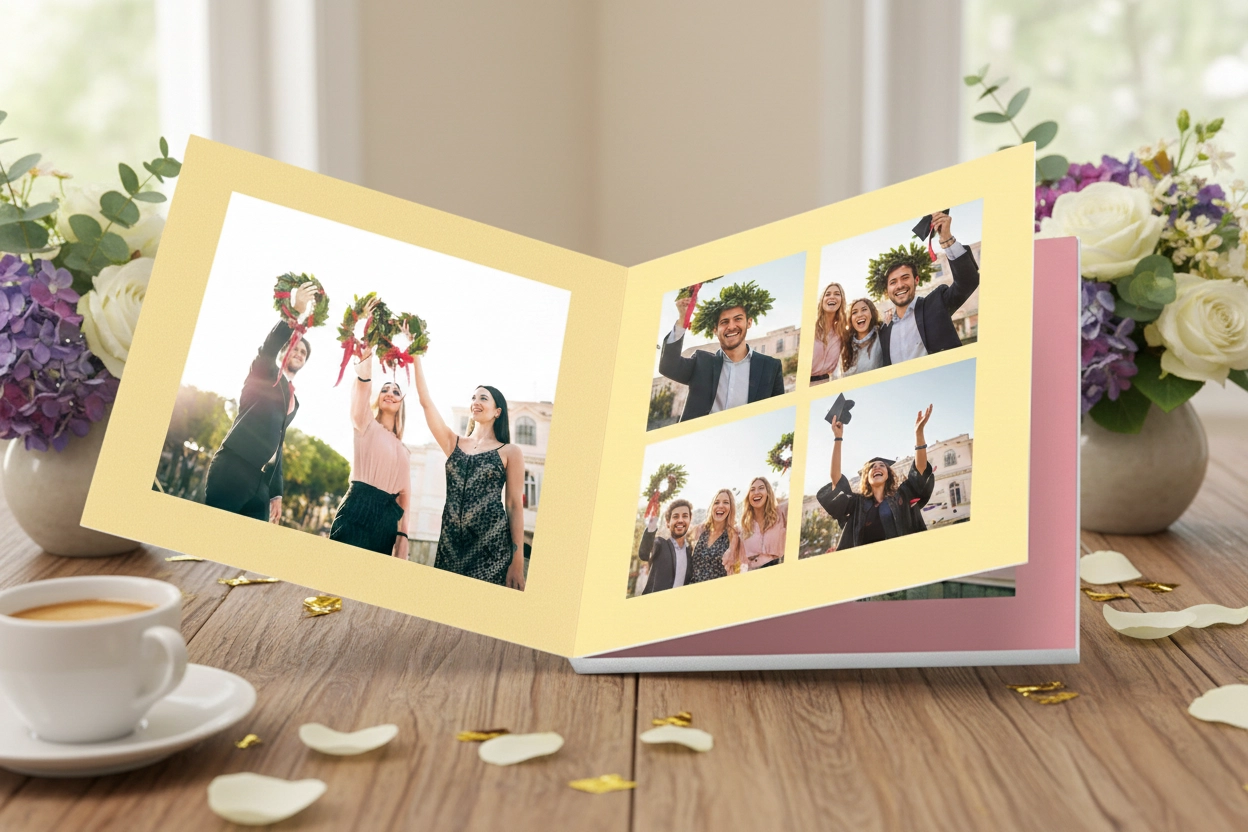 Set di stampe su tela personalizzate con frasi di laurea e foto, ideali come regalo
