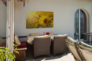 Foto auf Acryl an der Balkonwand