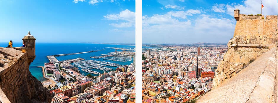 Blick auf die Stadt von einer Mauer