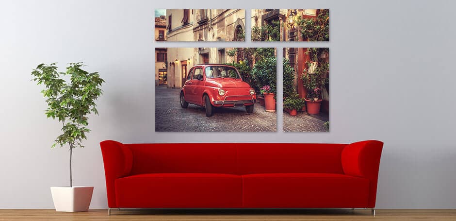 Ungleich große Leinwanddrucke