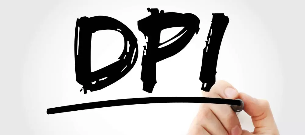 Was ist dpi? Schriftzug auf Glas