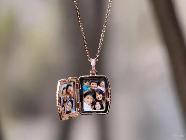 Eleganter Schmuck mit Bedeutung, wie ein Medaillon mit Foto, als stilvolles Muttertagsgeschenk