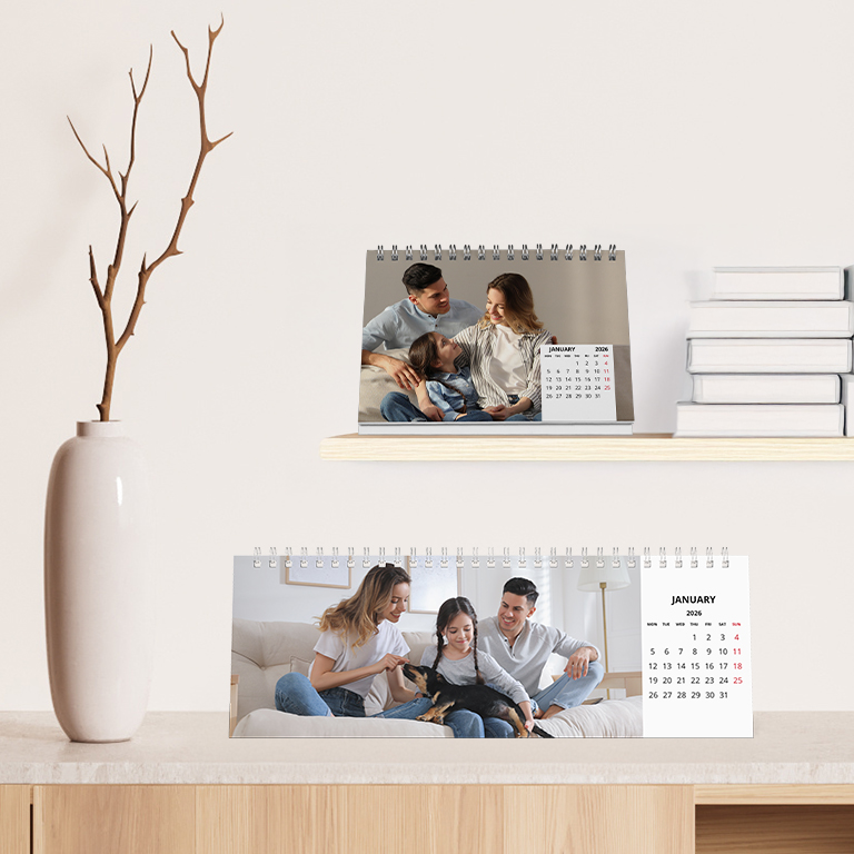 Calendrier De Bureau Personnalisé 2026 Avec Vos Photos – 13 Mois, DIY Cadeau Souvenir - 12