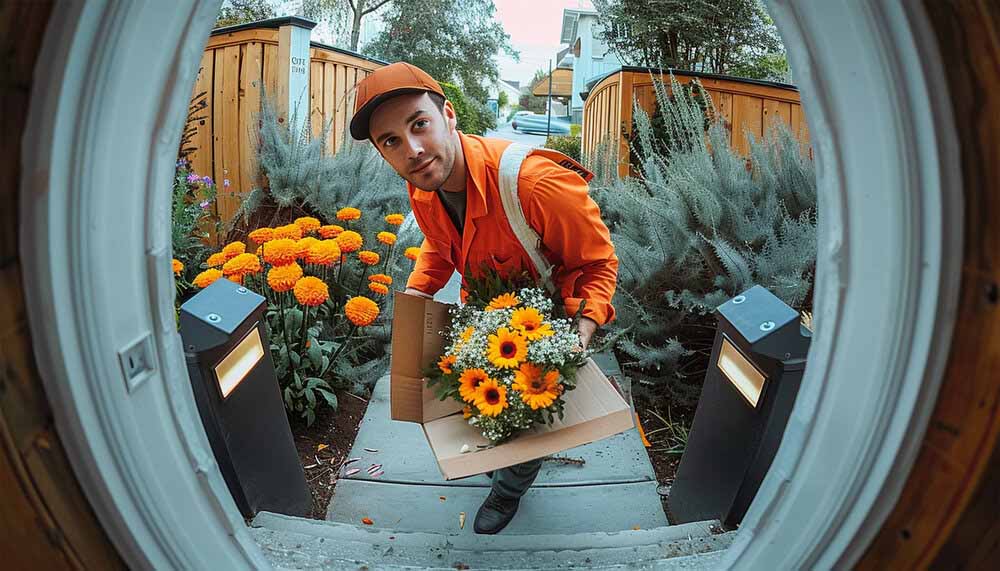 Smart video doorbell installed on a modern home, a useful housewarming gift