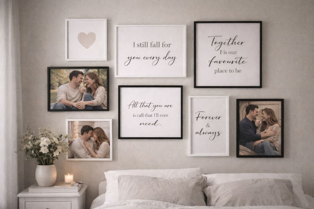 Personalised canvas prints with love quotes