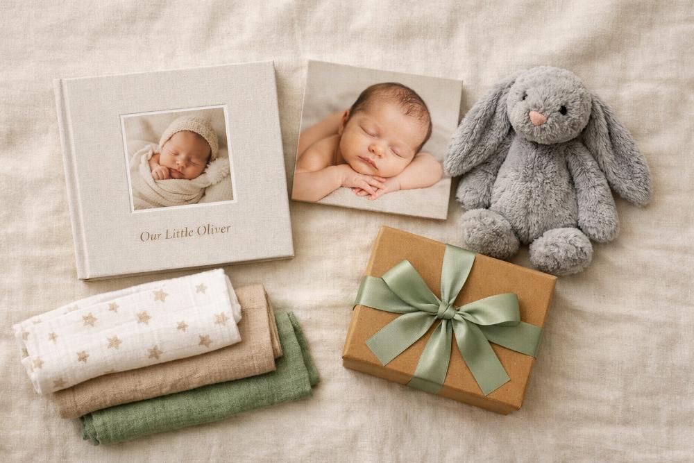 A collection of new baby gifts in the UK