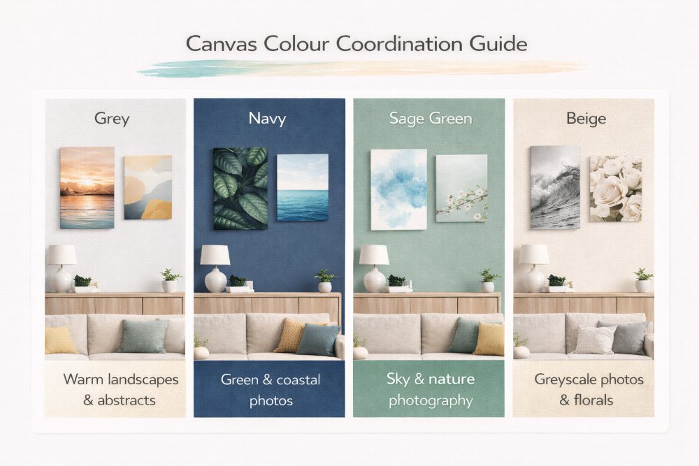 Color coordination tips for matching canvas art with room decor