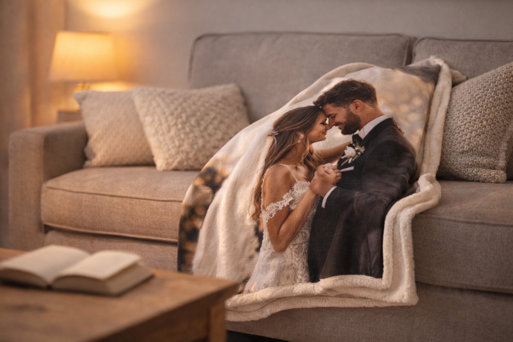 Luxurious white bedding set for a wedding gift