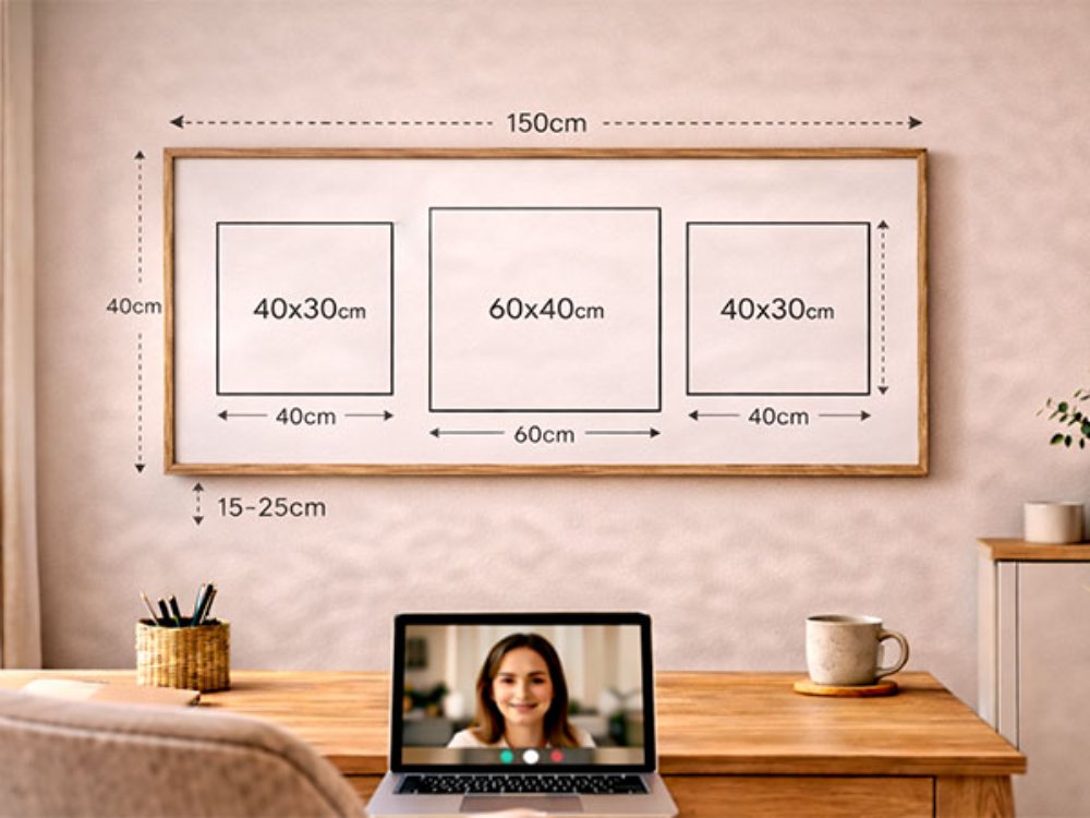 Size and placement guide for wall art