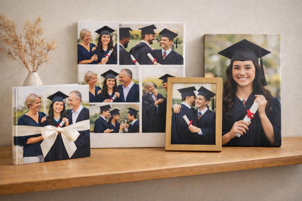 Graduation photo printed on canvas