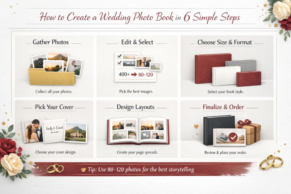 Step-by-step guide to creating a wedding photo book