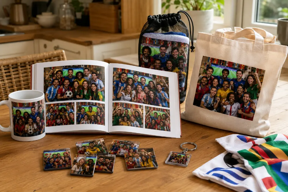 Personalised photo gifts featuring World Cup group shots