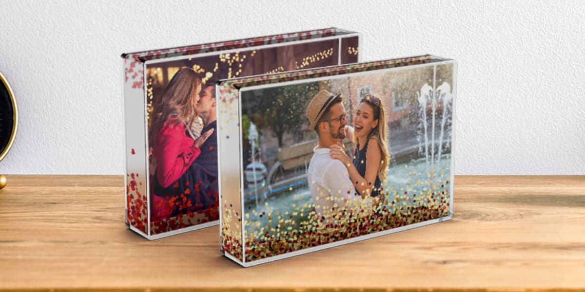 Glitter Foto: Sneeuwbol Lijst met eigen Foto