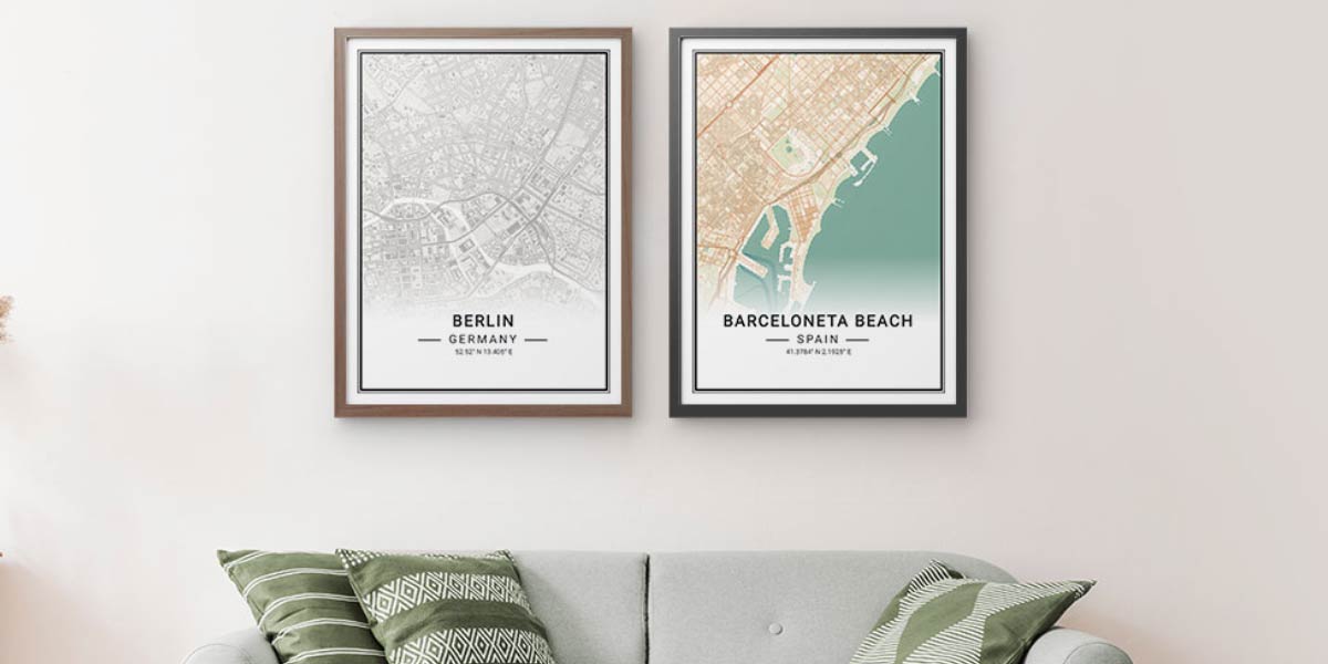 City Map Print 50 OFF Custom Map Poster My Picture UK