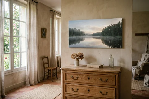 Photo sur toile panoramique 80x40 cm au-dessus d'une commode