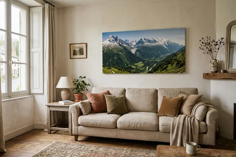 Photo sur toile panoramique 120x60 cm au-dessus d'un canapé