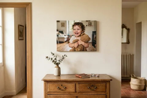 Photo sur toile 40x30 cm au-dessus d'une commode