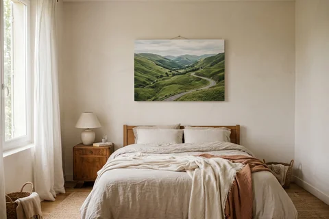 Photo sur toile 75x50 cm au-dessus d'un lit