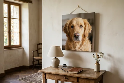 Photo sur toile 40x40 cm au-dessus d'un bureau