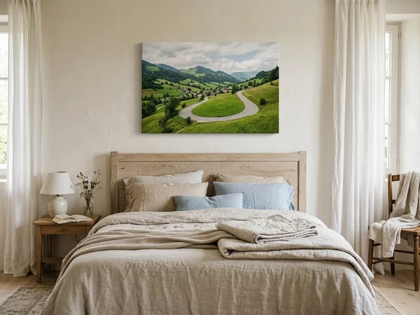 Photo sur toile 75x50 cm au-dessus d'un lit de 140 cm, paysage de voyage