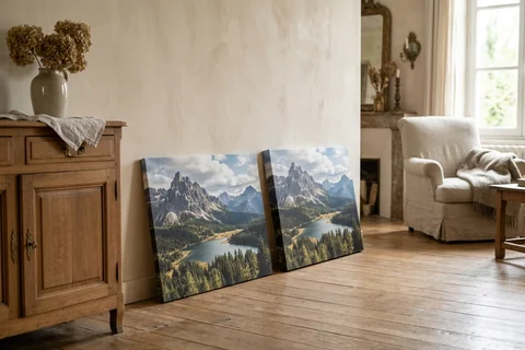 Comparaison du châssis 2 cm et du châssis 4 cm sur deux toiles photo 80x60 cm